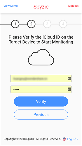 verify the icloud id on the target device