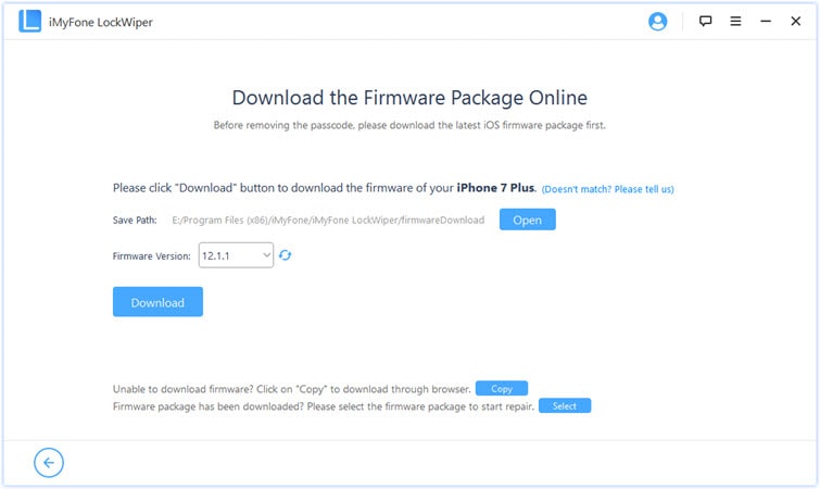 download the right firmware package
