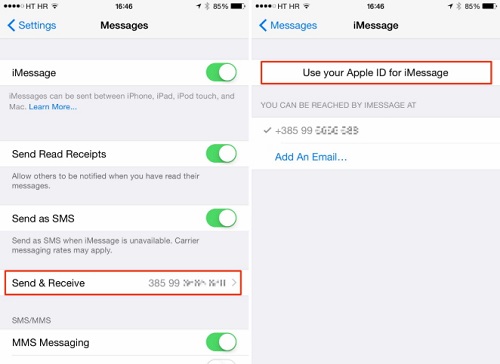 use your apple id for imessage