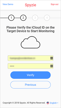 verify the icloud id