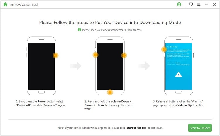 put samsung phone into downloading mode