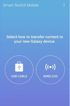 select how to transfer via smart switch mobile