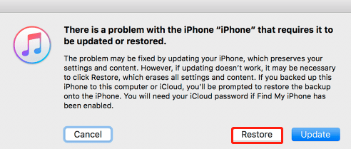 reset locked iphone in recovery mode with itunes