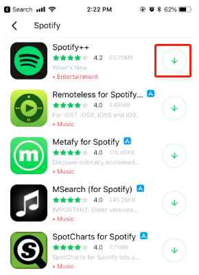 download spotify++ on tutuapp