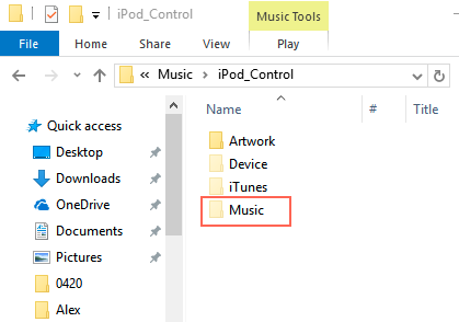 click music and move songs to another folder on pc