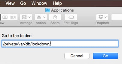 go to the lockdown folder mac