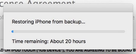 restore iphone remain 20 hours