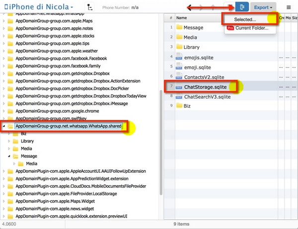 ibackup viewer extract chatstorage.sqlite