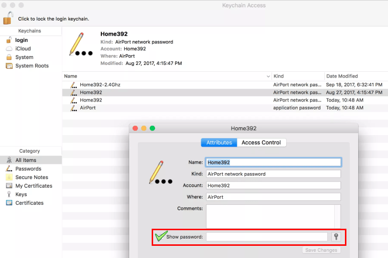 view wifi password on iphone using keychain