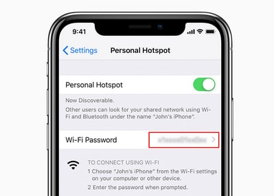 find wifi network password for personal hotspot