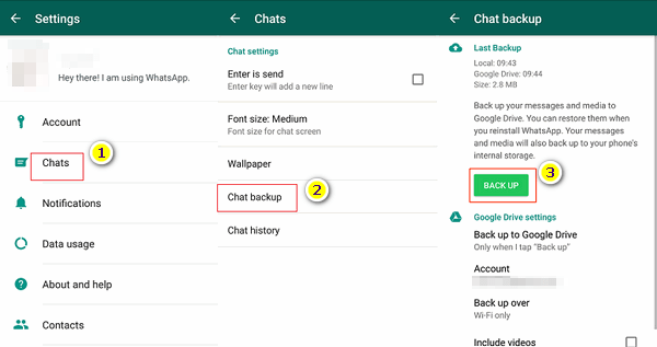 backup whatsapp chats on android phone