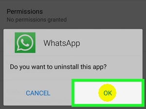 uninstall whatsapp on android phone