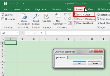 how to create a password for excel file