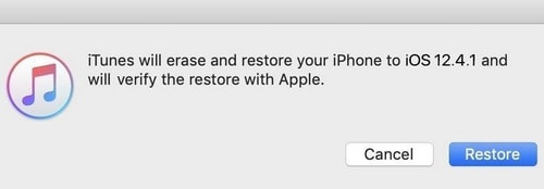itunrs will erase and restore iphone