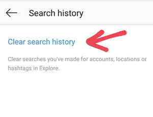 go settings and clear search history