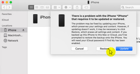 restore iphone without updating in recovery mode