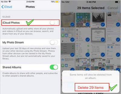 delete pictures after turn off icloud photos