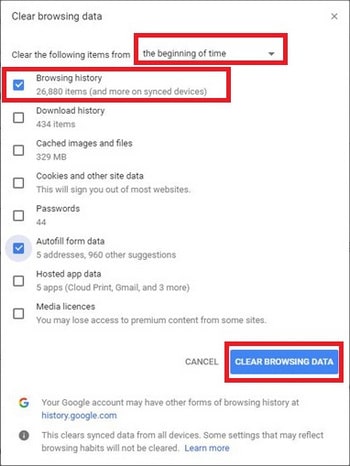 clear browsing history chrome app iphone