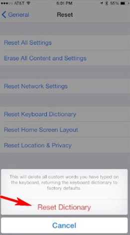 delete keyboard history on iphone