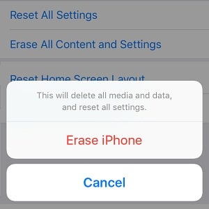 factory reset iphone to clear all history