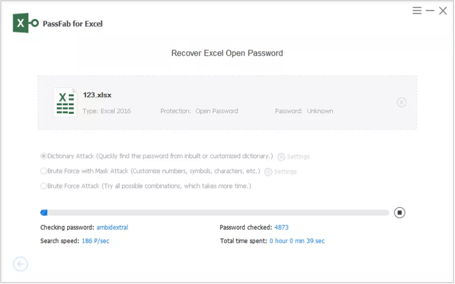 recovering excel open password